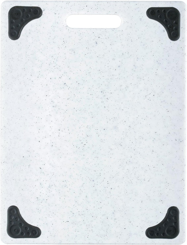 Dexas Superboard Cutting Board with Handle and Non-Slip Feet, 11 by 14.5 inches, Light Granite Color with Black Non-Slip Corners by Dexas