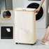 75L Laundry Basket with Wheels, Dirty Clothes Hamper on Wheels, Rolling Tall Laundry Hamper with lid for Laundry Room