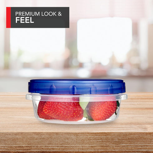 Stock Your Home 8oz Plastic Containers with Twist Top Lids (4 Pack), Airtight Reusable Soup Containers for Leftovers