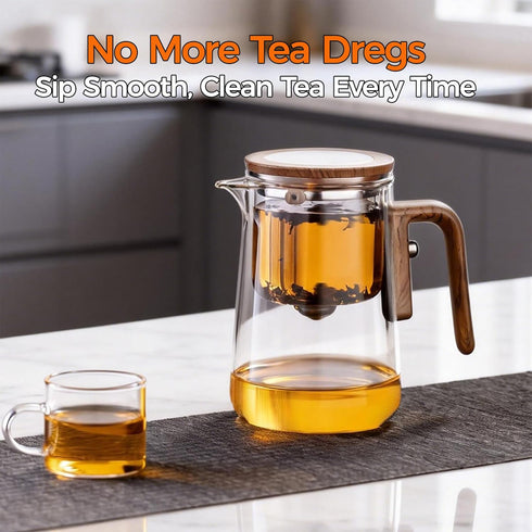 27 oz (800 ml) Enchanted Tea Pot, Magic Tea Pot for Loose Leaf Tea Steeper, Heat Resistant Borosilicate Glass Teapot