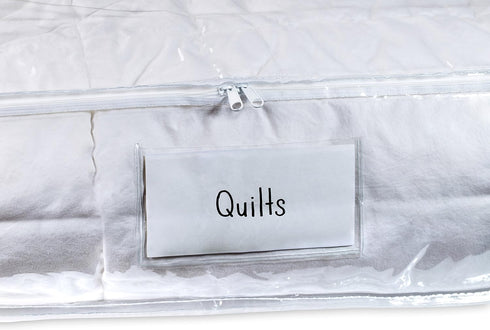 Masirs Clear Underbed Storage Bag, Durable Vinyl Material to Shield Contents from Dust, Easy Gliding Zipper for Easy