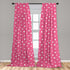 Ambesonne Pink Polka Dots Window Curtains - Monochrome Layout Pattern, Lightweight Decor 2-Panel Set with Rod Pocket,
