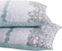 Wake In Cloud Bohemian Pillow Cases, Set of 2 Soft Reversible Pattern Printed Pillow Shams, Teal Gray, Standard Size