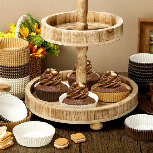 Uiifan 300 Pack Disposable Round Cupcake Liners, Microwave Safe Paper Bakeware in 4 Colors