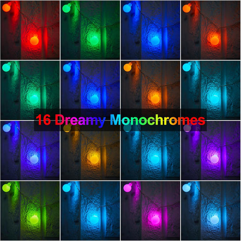 21FT 60LED 20+ Minetom RGB Globe String Lights - Battery Operated with Remote, Color Modes & Timer, Fairy Lights