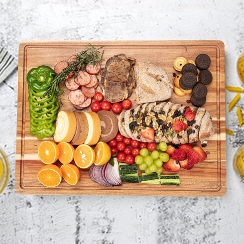 GAOMON 20 Inch 1.5" Large Acacia Wood Cutting Board Thick, Reversible Wooden Cutting Board for Kitchen, Charcuterie