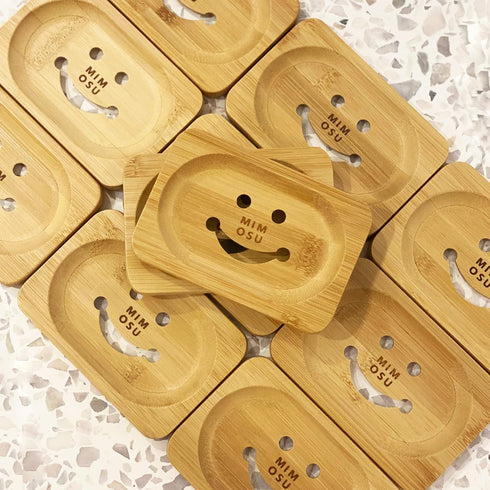 mimosu Bamboo Soap Dish with Drain, Eco-Friendly Wooden Holder for Shampoo Bars, Zero Waste Bathroom Tray