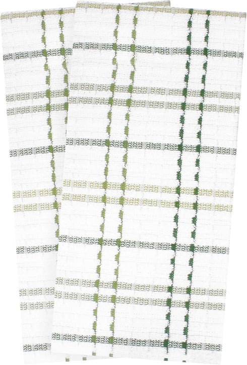 Ritz Royale Collection Kitchen Towel Set, 100% Combed Terry Cotton, 2-Pack, Cactus Green
