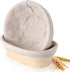 Sourdough Bread Proofing Baskets Set of 2, Round & Oval Banneton Bowl with Liners for Baking