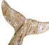 Nautical Home Decor - Wood Whale Tail Tabletop Statue, Decorative Rustic Sculpture for Ocean Beach Bathroom Shelf (8.5"