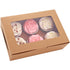 30-Set Cupcake Boxes with Inserts and Window, Brown Food Grade Kraft Holder for 6 Cupcakes, 9.4'' x 6.3'' x 3'', for