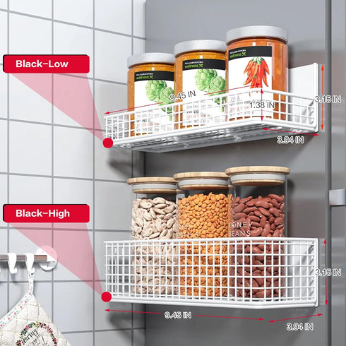 Magnetic Basket Fridge Large Pen Holder, Whiteboard Metal Wire Basket Storage Organizer (Black-High)