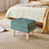 16.34" 12.4" W12.6" UHBD041GR YMYNY Small Footstool Ottoman, Faux Leather Footrest with Sponge Padded Seat, Step Stool
