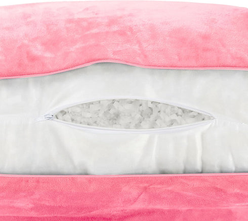 Husband Pillow Pink, Original Reading Pillow in Bed Rest Chair, Shredded Memory Foam Large Lounge Cushion Adult