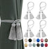 BEL AVENIR 4 Pack Handmade Curtain Tiebacks, Decorative Holdbacks with Tassel (Silver)