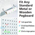 Extendable Paper Towel Holder for Pegboard, Fits Any Standard Pegboard, 2 Packs, Black
