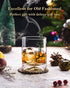 JBHO Hand Blown Crystal Double Old Fashioned Cocktail Glasses, Set of 2, Perfect Size for Oversized Ice Cubes