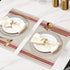 DACHUI Placemats Set of 4 - Soft & Elegant Woven Vinyl, Water Resistant, Red Stripes