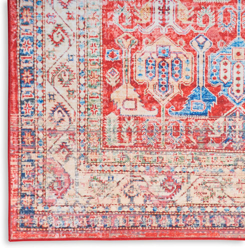 Nourison Fulton Medallion Red Area Rug 2' x 3', Easy Cleaning, Non-Shedding, for Bedroom, Living Room, Dining Room,