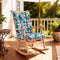 QemoraHome Tropical Rainforest Style Rocking Chair Cushion Set Waterproof Tufted with Ties Non-Slip