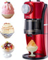 Shaved Ice Machine - Retro Red Snow Cone Maker for Homemade Shaved Ice, Slushie Ice Shaver with Stainless Steel Blade,