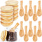 Tessco for you 20 Pcs Yogurt Jar Lids with Small Spoons Bamboo