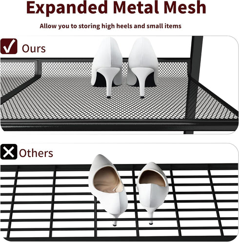 3-Tier accommodate 10-12 Shoe Rack for Entryway, Metal Shoe Rack with Storage Shelves and Spacious Top, Adjustable, It