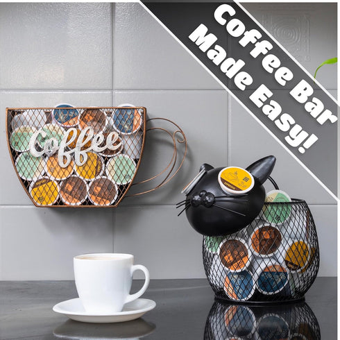 Made Easy Kit Coffee Pod Organizer - Home Coffee Bar Storage Accessories (Fox)