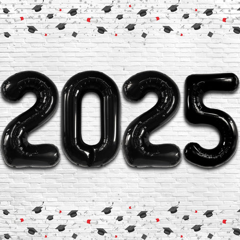 KatchOn Huge Black 2025 Balloons Number, 42 Inch Graduation Balloons, Foil Decorations for Class of 2025