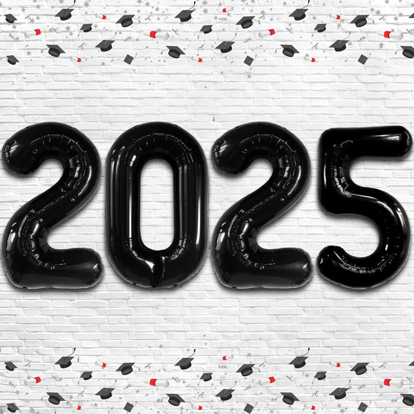 KatchOn Huge Black 2025 Balloons Number, 42 Inch Graduation Balloons, Foil Decorations for Class of 2025