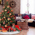 Christmas Tree Plush Skirts, 30 inches White Pure Long Haired Faux Fur Xmas Tree Skirt for Holiday Decorations