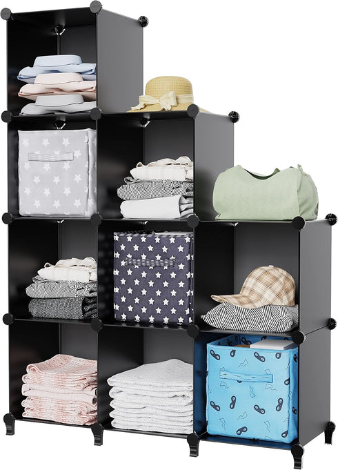 HOMIDEC 9-Cube Closet Organizer and Storage, Portable Shelves for Garment Racks, Closet, Wardrobe