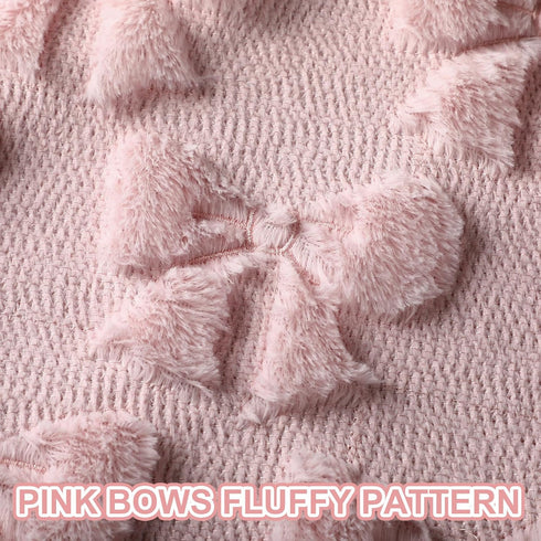 Set 2 Summer (18 18 Inch) Mixweer Pink Bow Pillow Covers of Preppy Room Decor Coquette Cute Spring Decorative Faux Fur