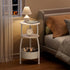 3-Tier 24in Small Round Side Table for Living Room with Storage Basket Small Space Saving End Table Nightstand Couch