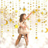Gold Star Moon Circle Dot Garland Party Decorations Kit, Hanging Crescent & Twinkle Star Streamer Banner