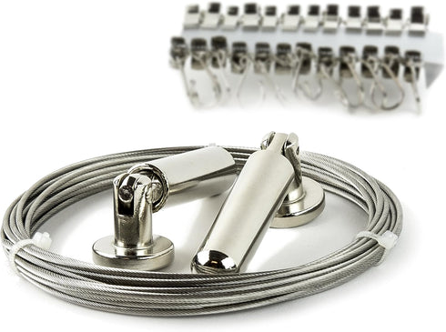 Wallniture Curtain Rod Set for Tapestry, Kids Crafts, Wall Decor with 24 Metal Clips