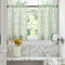 FMFUNCTEX Green White Kitchen Tier Curtains 24 Inch Length, Blossom Print Half Window Drapes for Bathroom