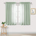 DWCN Bean Green Sheer Curtains, Semi Transparent Voile Rod Pocket Curtains for Bedroom and Living Room, 52 x 45 inches,