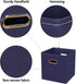 Black Foldable Storage Cubes Bins, Fabric Storage Box Organizer with Dual Handles, Navy Blue
