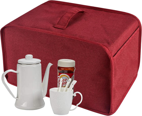 Toaster Cover with 2 Pockets, Red Dust and Fingerprint Protection, Machine Washable, Holds Jam Spreader Knife & Tongs
