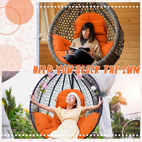 2.58 Hammock Patio(Orange,1 Tudomro Egg Chair Cushion Filling kg Replacement Rocking Wicker Chair Cushions High Back