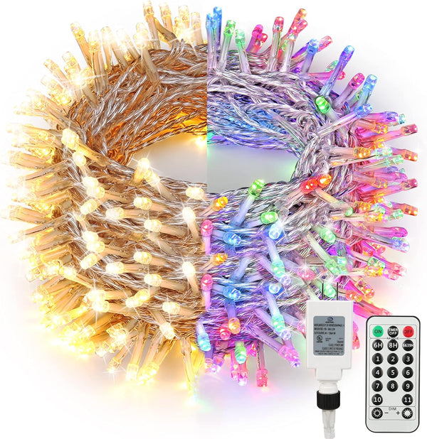 Brizled Color Changing Christmas Lights, 300 LED Christmas String Lights Connectable, 115ft