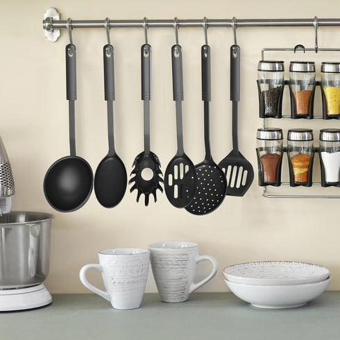 Chef Buddy 6-Piece Kitchen Utensils Set, Essential Plastic Cooking Tools including Spatulas, Spoons, and Gadgets
