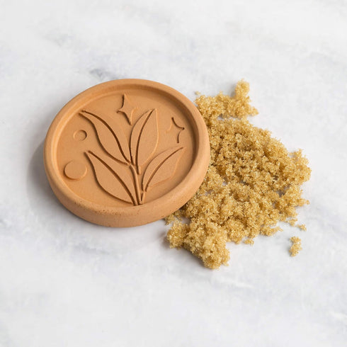 Goodful Brown Sugar Saver Disc, Elegant Leaf Design, Reusable Food Safe Terracotta, 2 Pack for Food Storage