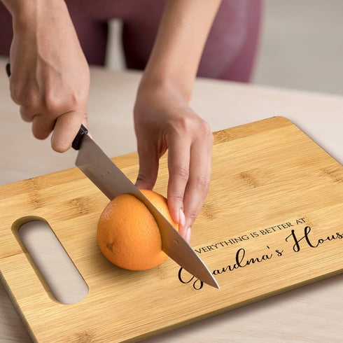 Grandma Gift Bamboo Cutting Board Kitchen Decor, Everything Is Better At Grandma's House, Gifts For Nana From Grandkids