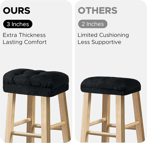 Set 2 Sunlit Bar Stool Covers - of Rectangle Bar Stool Seat Covers, Soft and Cushioned Bar Chair Covers, Easy
