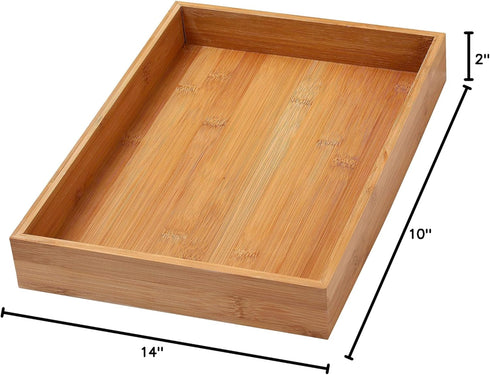 YBM Home & Kitchen Bamboo Drawer Organizer Box, 14"L x 10"W x 2"H, #319