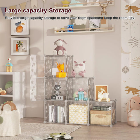 6-Cube Closet C&AHOME Cube Storage Organizer with Doors, Shelves, DIY Plastic Modular Bookshelf, Clothes Storage