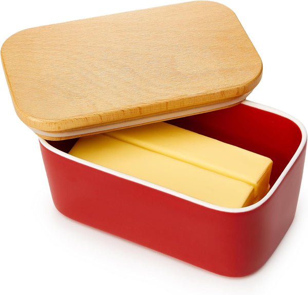 Sweese Large Butter Dish with Lid for Countertop, Airtight Butter Keeper Holds