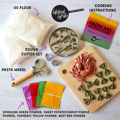 Set Global Grub Pasta Art DIY Kit for Adults, Kids, TeensCreate Homemade Colored Pasta-DIY Pasta Art Kit Includes